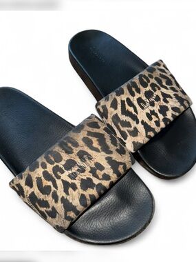 All Saints 10 40 Leopard Cheetah Animal Print Slides Flip Flops Sandals Slippers